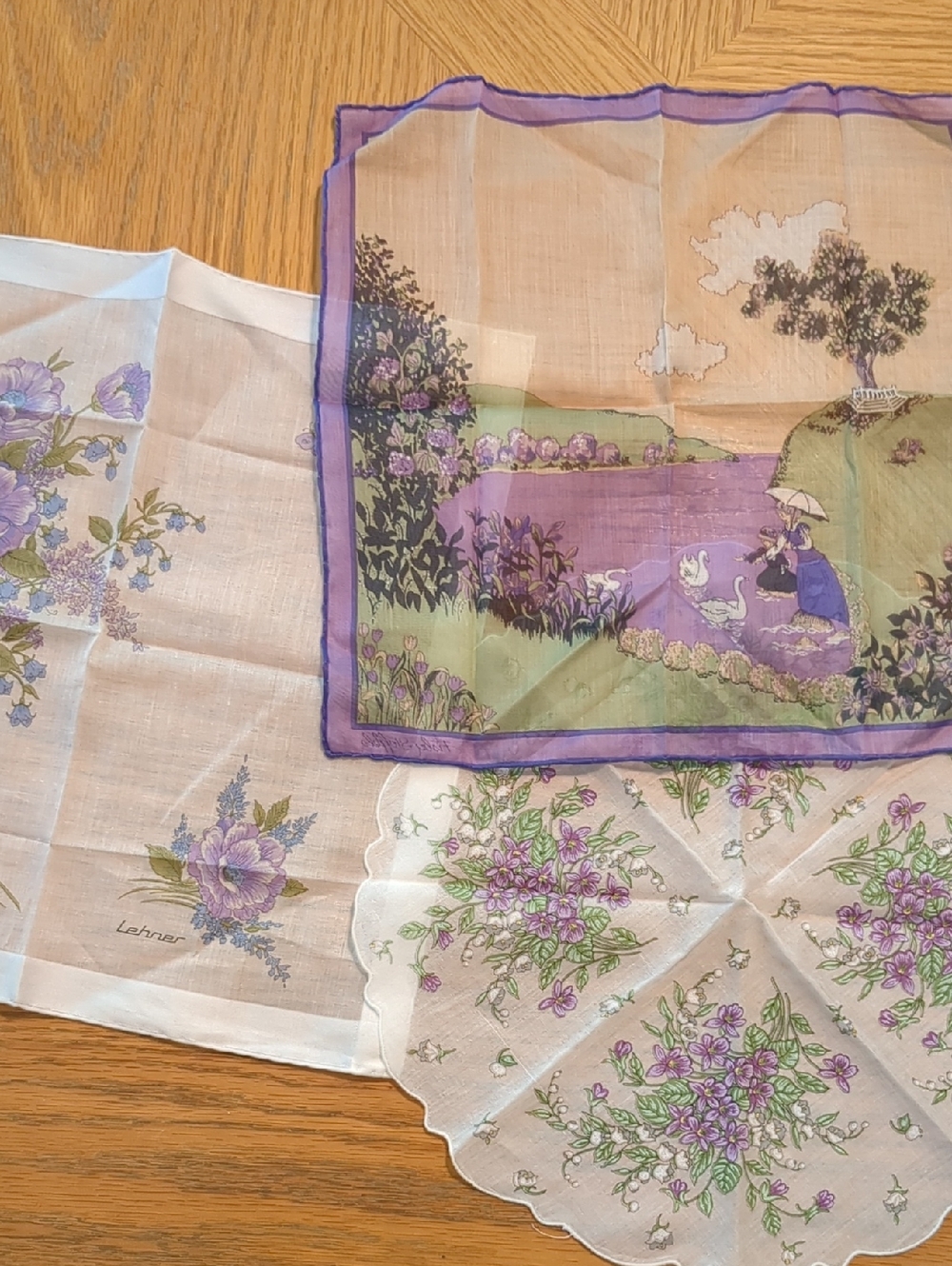 Lavender Vintage Designer Handkerchief Bundle